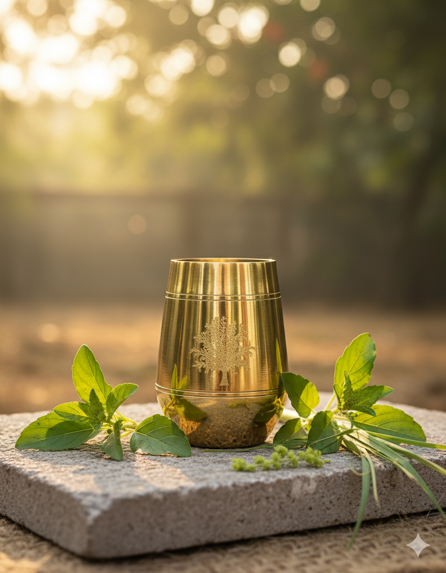 Sagan Glass - Bronze - Traditional Drinking Tumbler Bronze product view 3 - Viviana London artisan collection